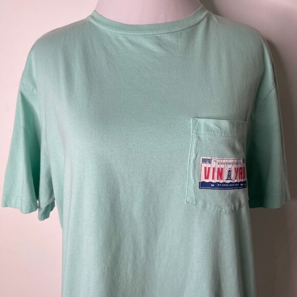 Vineyard Vines Women's Green Mint Plate Pocket T-Shirt Short Sleeve Size XS - Picture 3 of 14